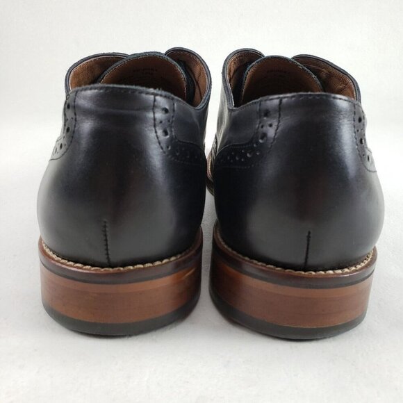 Johnston Murphy Conard Leather Oxford Mens 13 Black Brogue Cap Toe Dress Shoe - Picture 8 of 12